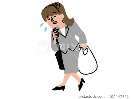 下班回家購物後感到疲憊的家庭主婦 與炊具配送服務和盒飯配送服務相關的插圖 104447741