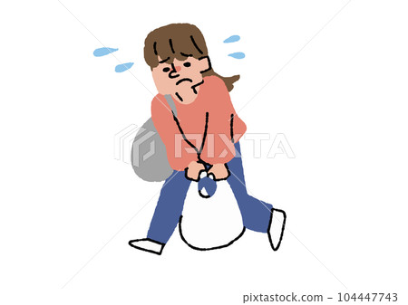 背著沉重購物袋的家庭主婦 與烹飪套件送貨服務和午餐盒送貨服務相關的插圖 104447743