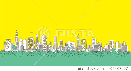 Vector illustration that expresses the cityscape with shadows Vector illustration that expresses the cityscape with shadows 104447907