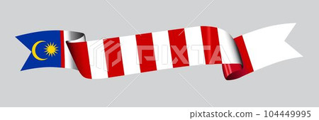 3D Flag of Malaysia on ribbon. 3D Flag of Malaysia on ribbon. 104449995