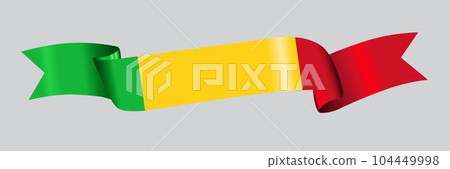 3D Flag of Mali on ribbon. 3D Flag of Mali on ribbon. 104449998