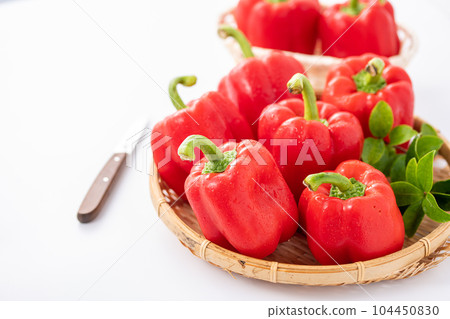 red paprika (paprika) white background red paprika (paprika) white background 104450830