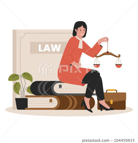 Law and justice concept, flat illustration vector. Illustration for website, landing page, mobile app, poster and banner. Trendy flat vector illustration Law and justice concept, flat illustration vector. Illustration for website, landing page, mobile app, poster and banner. Trendy flat vector illustration 104450915