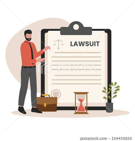 Lawsuit concept illustration, flat illustration vector. Illustration for website, landing page, mobile app, poster and banner. Trendy flat vector illustration 104450920