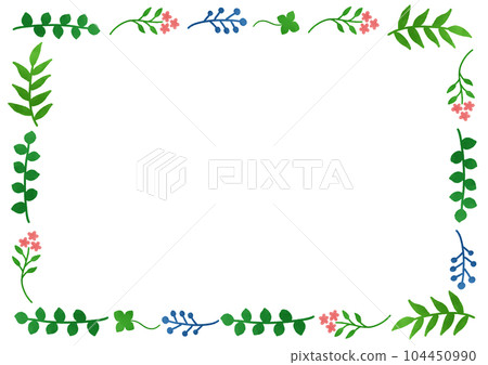 Square frame of flowers and plants Square frame of flowers and plants 104450990