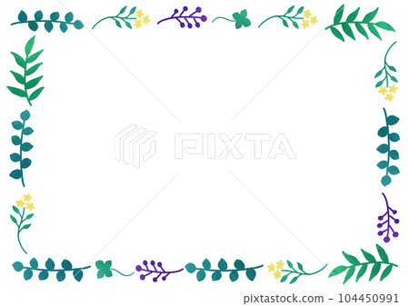 Square frame of flowers and plants Square frame of flowers and plants 104450991