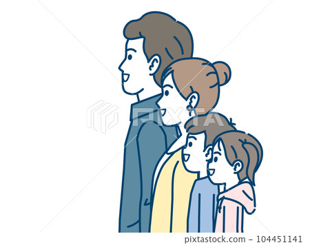 一家人面朝側面的插圖 104451141