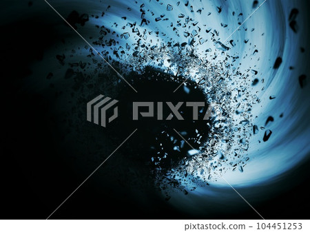 渦流和飛濺的 3d 插圖 104451253