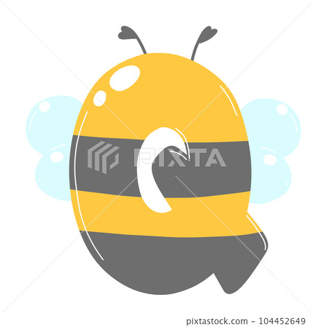 Alphabet illustration bee and honey. Alphabet illustration bee and honey. 104452649
