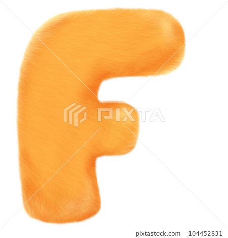 Orange fluffy alphabet cute and funny for children illustration. Orange fluffy alphabet cute and funny for children illustration. 104452831