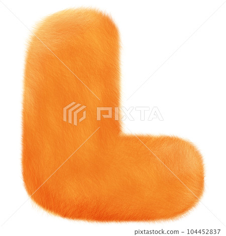 Orange fluffy alphabet cute and funny for children illustration. 104452837