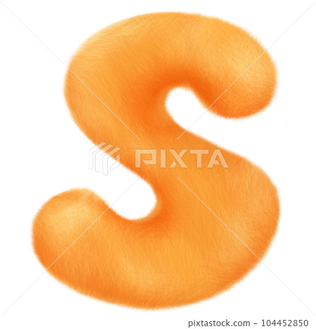 Orange fluffy alphabet cute and funny for children illustration. Orange fluffy alphabet cute and funny for children illustration. 104452850