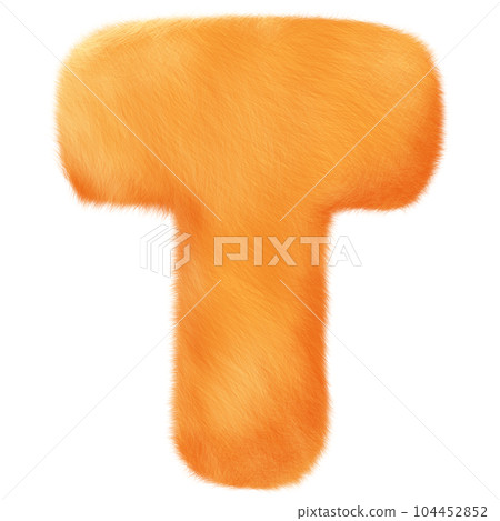 Orange fluffy alphabet cute and funny for children illustration. 104452852