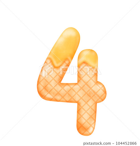 Numberic alphabet illustration watercolor ice cream. 104452866