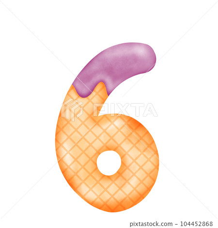 Numberic alphabet illustration watercolor ice cream. 104452868