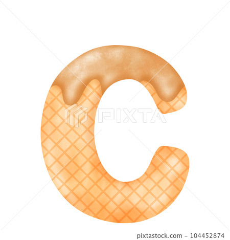 Watercolor alphabet illustration ice cream. 104452874