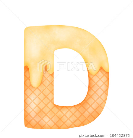 Watercolor alphabet illustration ice cream. 104452875