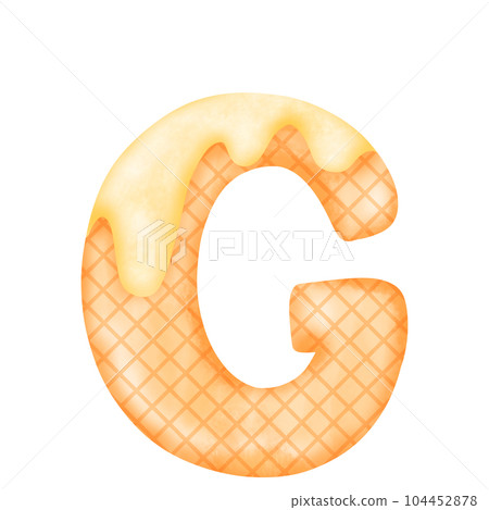 Watercolor alphabet illustration ice cream. 104452878