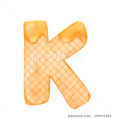 Watercolor alphabet illustration ice cream. 104452882