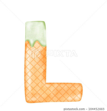Watercolor alphabet illustration ice cream. Watercolor alphabet illustration ice cream. 104452883