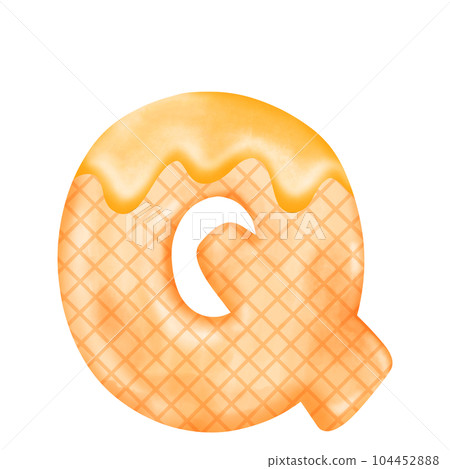 Watercolor alphabet illustration ice cream. 104452888