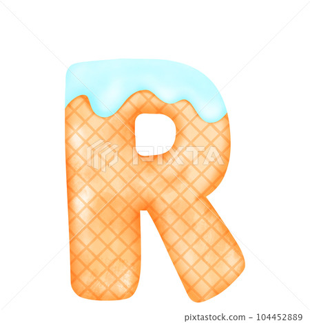 Watercolor alphabet illustration ice cream. Watercolor alphabet illustration ice cream. 104452889