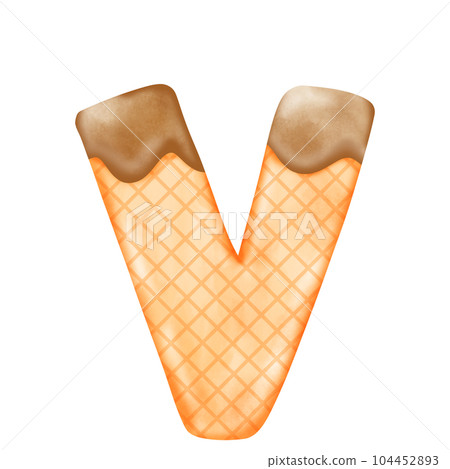 Watercolor alphabet illustration ice cream. Watercolor alphabet illustration ice cream. 104452893