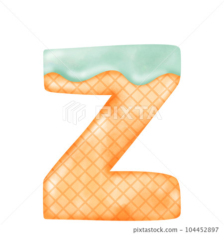 Watercolor alphabet illustration ice cream. Watercolor alphabet illustration ice cream. 104452897