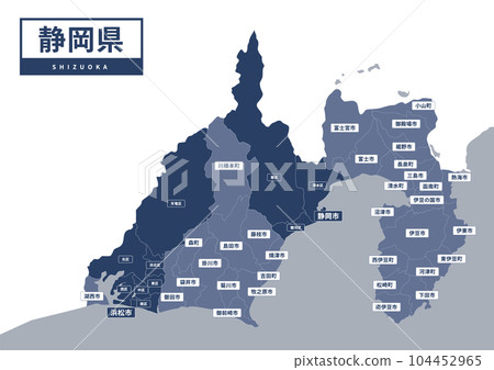 Map (with place names) - Shizuoka Prefecture 104452965