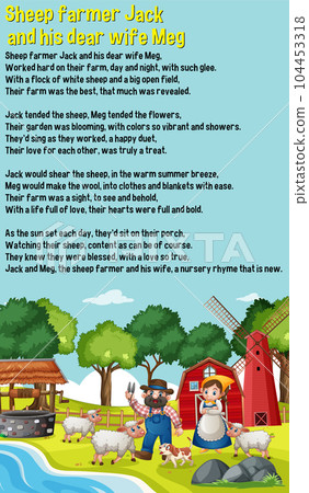 Sheep farmer Jack and his dear wife Meg story song for kids Sheep farmer Jack and his dear wife Meg story song for kids 104453318