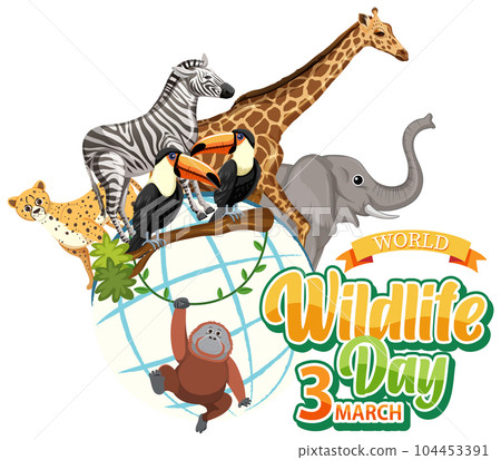 World Wildlife Day Banner World Wildlife Day Banner 104453391