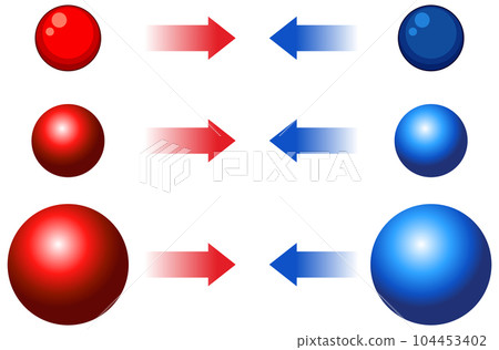 Molecules attract each other vector Molecules attract each other vector 104453402