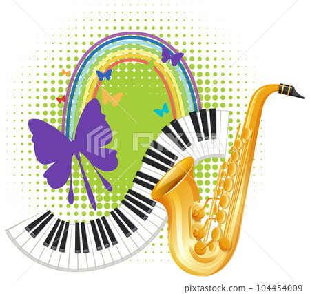Saxophone musical instrument for banner design Saxophone musical instrument for banner design 104454009