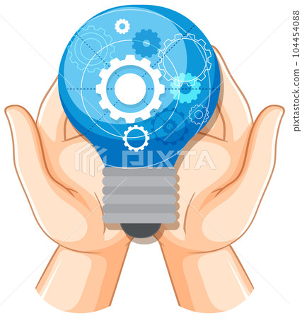 Gears inside light bulb icon design Gears inside light bulb icon design 104454088
