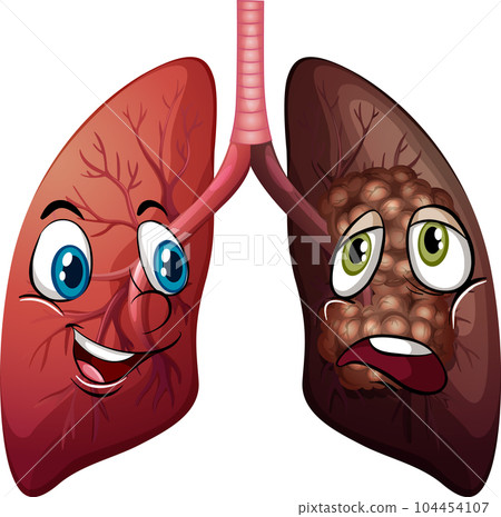 Human lungs with face expression 104454107
