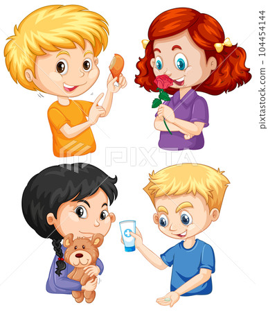 Set of children cartoon character Set of children cartoon character 104454144