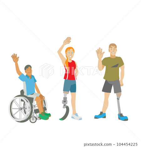 多民族假肢殘疾人運動員 104454225