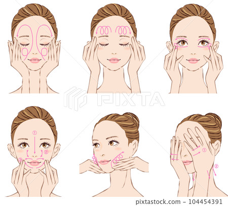 無臉按摩插畫背景 104454391