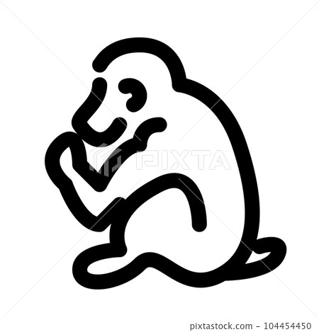代表生肖、猴子和猴子的線條樣式圖標 104454450