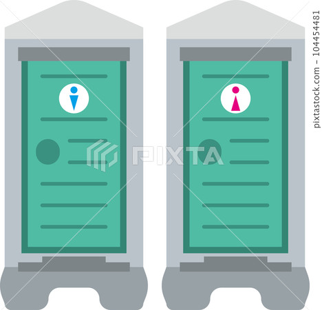 臨時廁所的示意圖。適合男性和女性 104454481