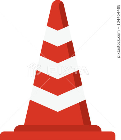 Image illustration of red and white color cones 104454489
