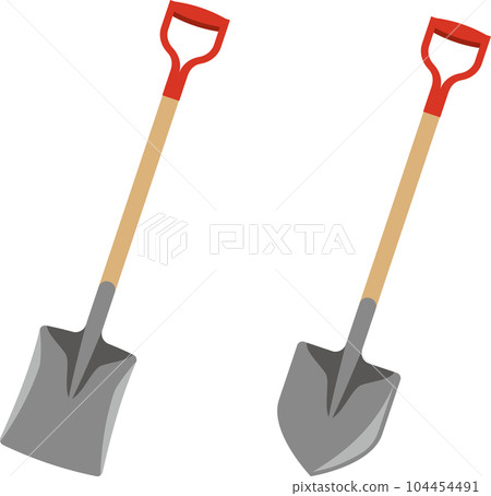 Image illustration of sword tip shovel and square shovel 104454491