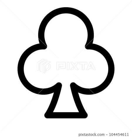 Line style icons representing playing cards, clubs 104454611