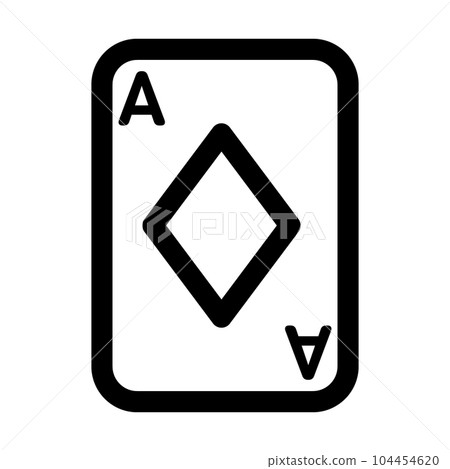Line style icons representing playing cards, ace and diamonds 104454620