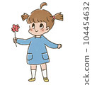 little girl giving flowers 104454632