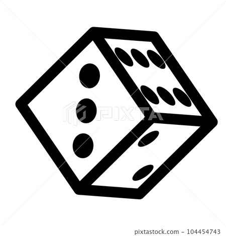 line style icon representing dice 104454743