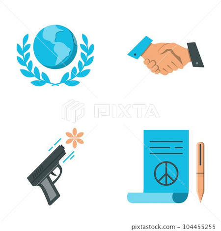 Pacifism and peace flat icon set Pacifism and peace flat icon set 104455255