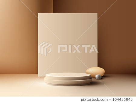 Elegant 3D Podium Design with Minimalistic Background, Showcase Your Product. Elegant 3D Podium Design with Minimalistic Background, Showcase Your Product. 104455943