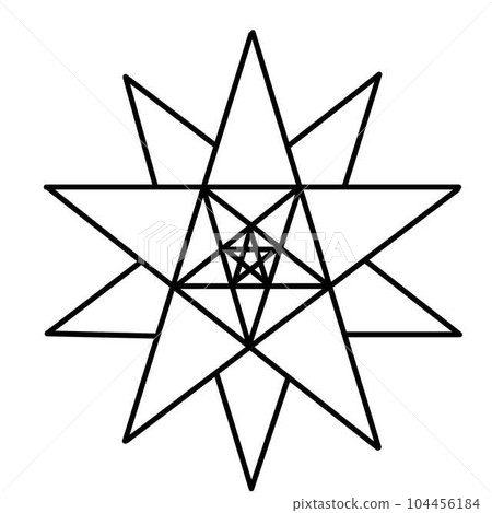 四重五角星圖單色無背景 四重五角星圖單色無背景 104456184