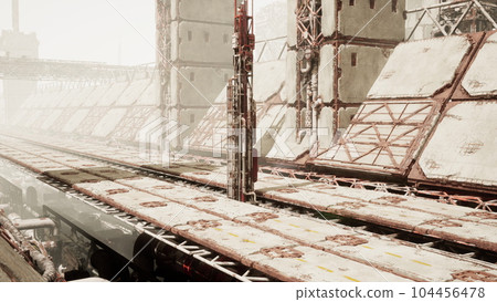 Old abandoned post-Soviet coal power plant Old abandoned post-Soviet coal power plant 104456478